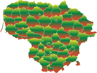 There is a map of Lithuania country