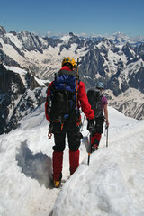 Alpinistes à l'Aiguille du Midi