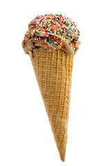 Chocolate Ice Cream Cone with Sprinkles