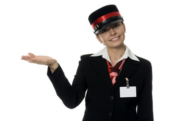 woman in uniform of service