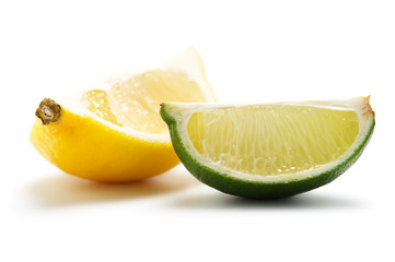 Two pieces of lime and lemon