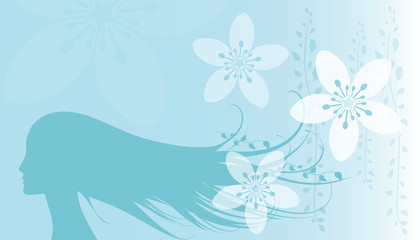 Fototapeta na wymiar Floral Style Profile Card Template
