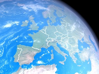 Europe from Space with boundaries