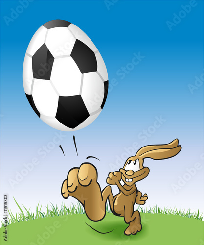 "Osterhase kickt Fussball-Ei" Stockfotos und lizenzfreie ...