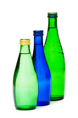 Bottles of water isolated on the white