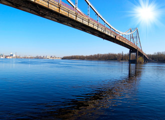 Bridge over blue river