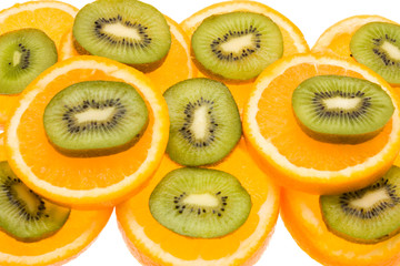 tranches de kiwi et d& 39 orange