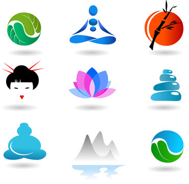 collection of Zen icons - vector illustration