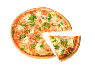 Pizza on white background
