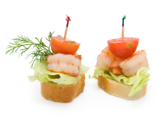 canape made from shrimp