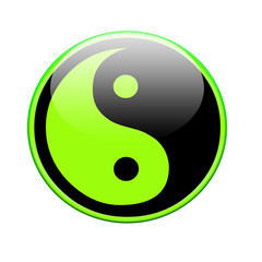 Yin and Yang glossy button