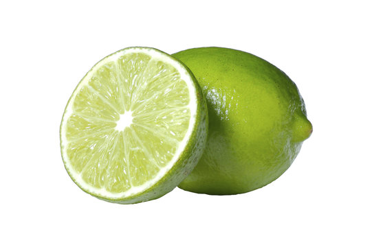 Limes isolated on white with clipping path