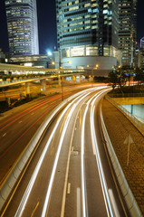 Fototapeta na wymiar Night traffic in Hong Kong
