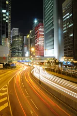 Rolgordijnen Night traffic in Hong Kong © Norman Chan