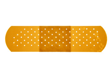 Single adhesive bandage isolated on white background