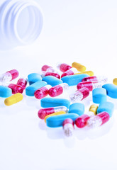 abstract medical pills and tablets background