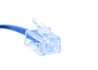 rj-45 cable connector isolated on white