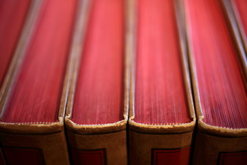 Four Red Antique books