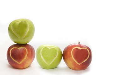 Apples with hearts, Card