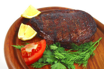 roast steak served on plate