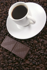 coffee cup and chocolate