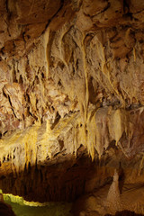 stalagmites background in cavern
