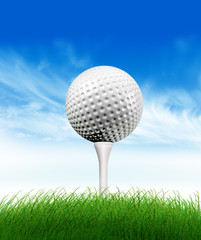 Golf ball on tee