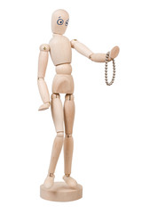 Wooden model with necklace