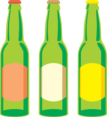 isolated beer bottles set