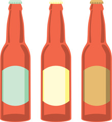 isolated beer bottles set