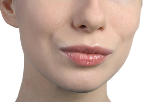 woman's lips kissing