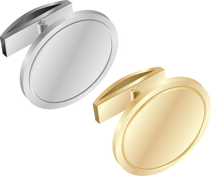 Isolated Gold And Silver Cuff Links