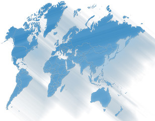 Naklejka premium Carte Monde Inclinée