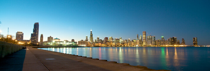 Chicago Skyline at sunset