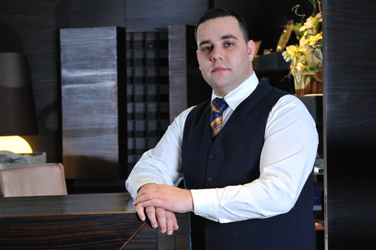 recetion man in hotel