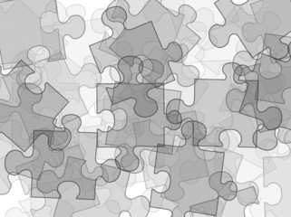illustration of puzzles on white background