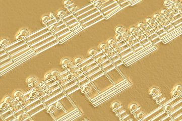 music notes in gold