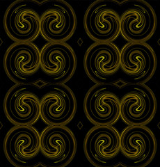 Seamless Continuous Background in Yellow and Brown on Black
