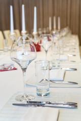 Tableware and glasses on a table