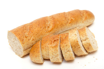 cutted long loaf with bran
