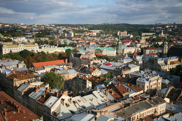 Fototapeta na wymiar city view of Lvov, Ukraine