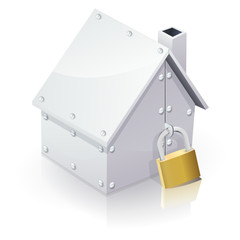 Maison blanche sécurisée (reflet)