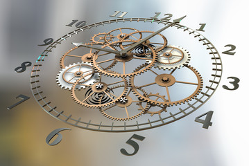 3d Clock and Cogs