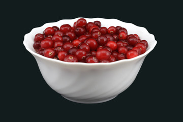 Fresh cranberry in bowl.