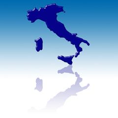 Mapa de Italia en azul para la web 2.0