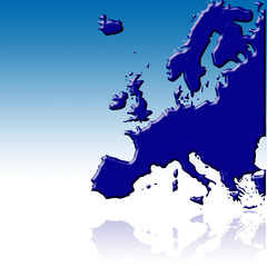 Mapa de Europa en azul para la web 2.0