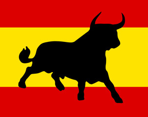 Fototapeta premium bull on the spanish colors