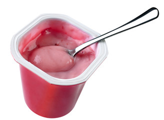 Yogurt in plastic