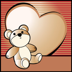 Love, Valentine's background with baby bear