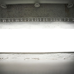 Naklejka premium Empty white banner on wall